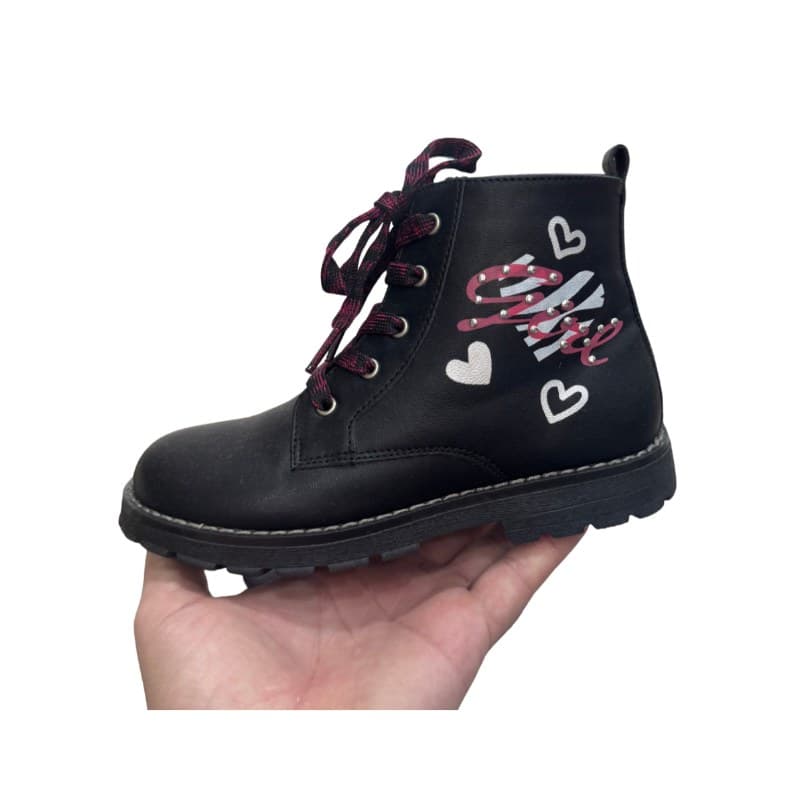 بوت بنات Chicco أسود Girl بالقلوب