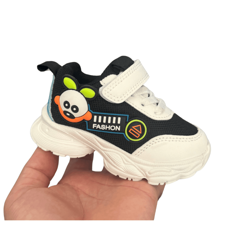 Basket Garçon Bébé Fashion Panda — Noir & Bleu