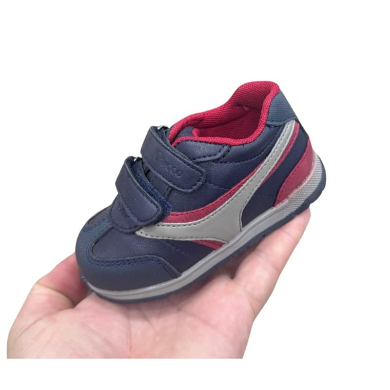 Baskets bébé garçon Chicco bleu marine rouge et gris