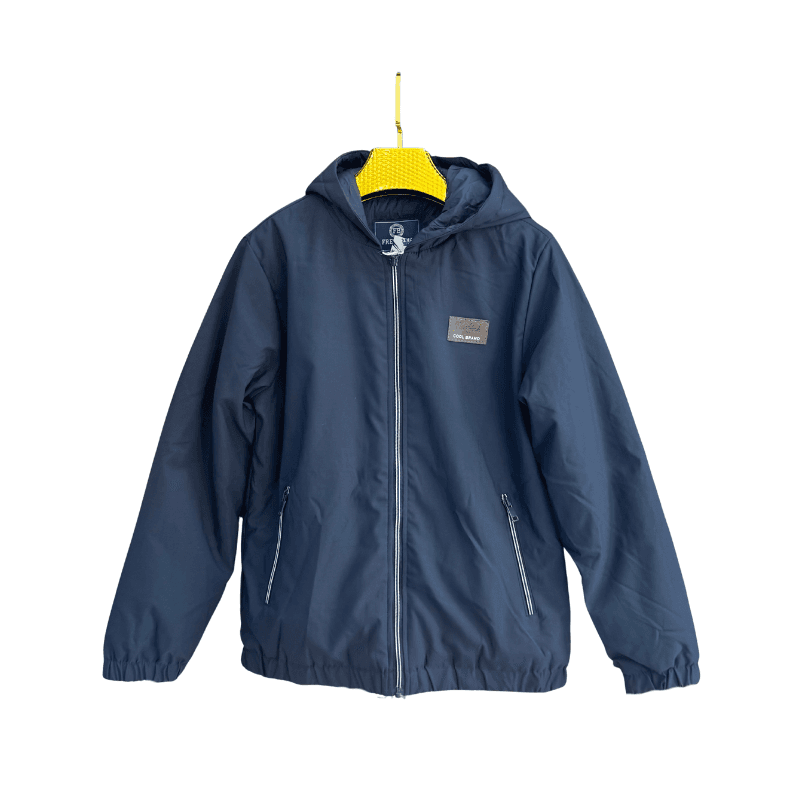 Blouson garçon softshell à capuche – Bleu marine