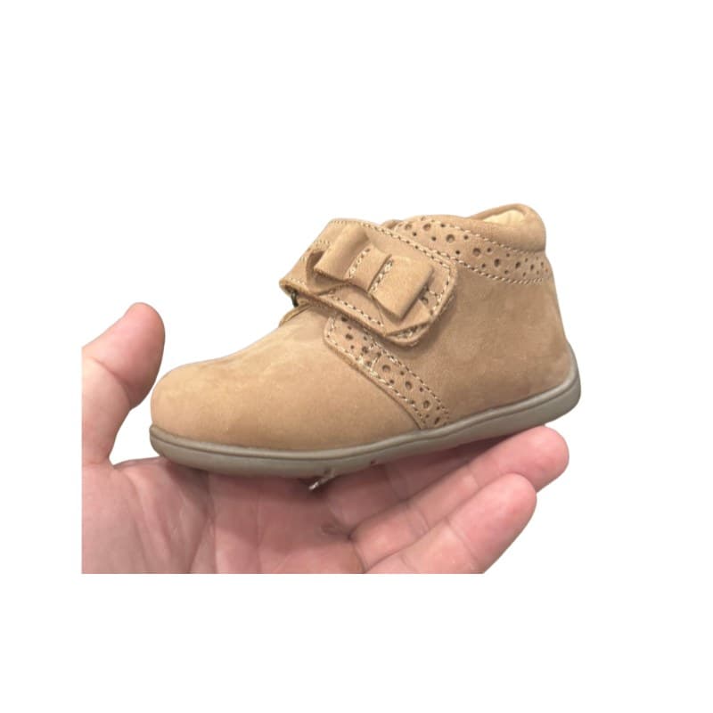 Bottines bébé fille Chicco beige à nœud