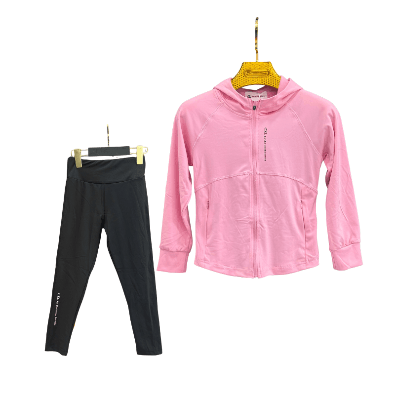 Ensemble sport fille Christian Lacroix veste + legging – Rose / Noir