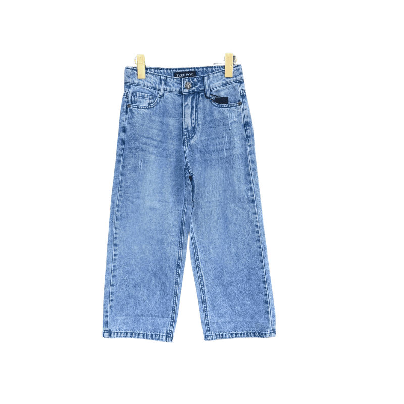 Jean garçon coupe large – Bleu clair