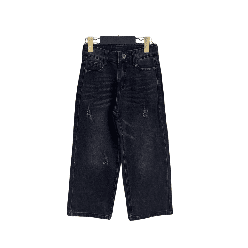 Jean garçon coupe large – Noir