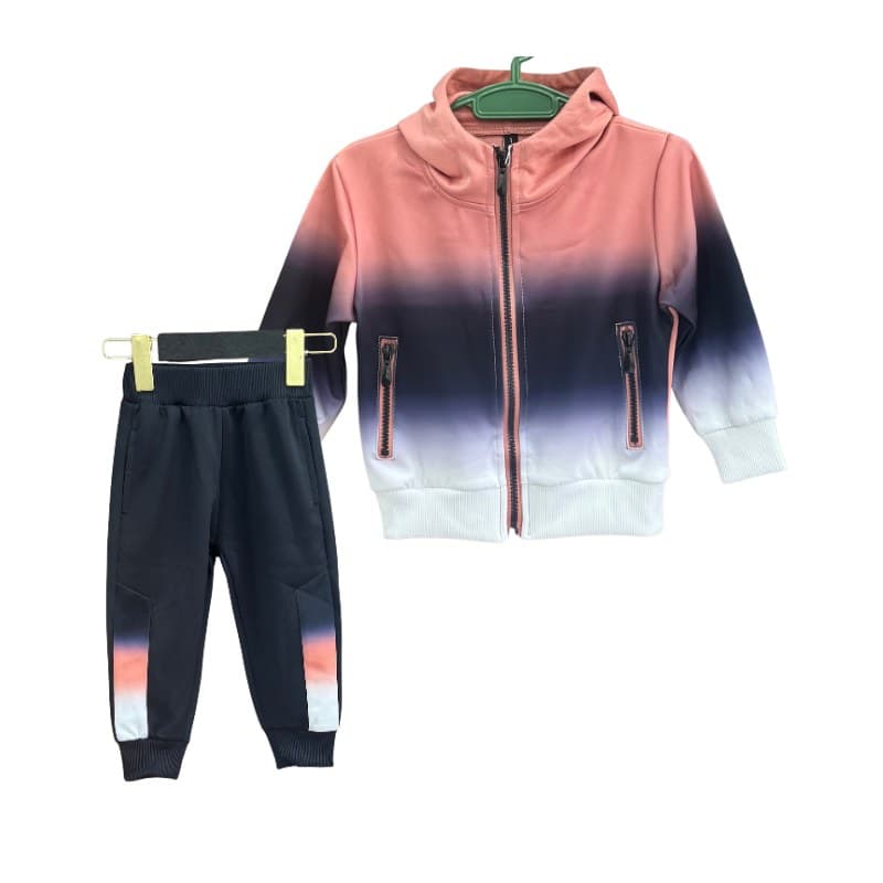 Jogging enfant mixte tie & dye rose, bleu marine et blanc