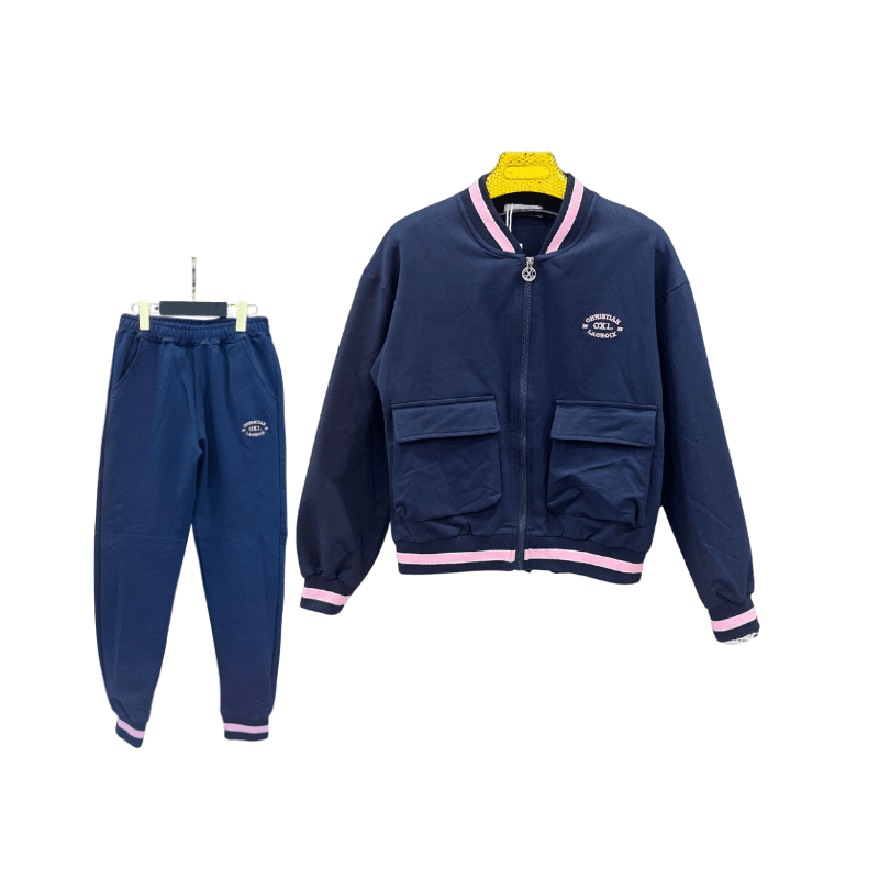 Jogging fille Christian Lacroix teddy – Bleu marine / Rose