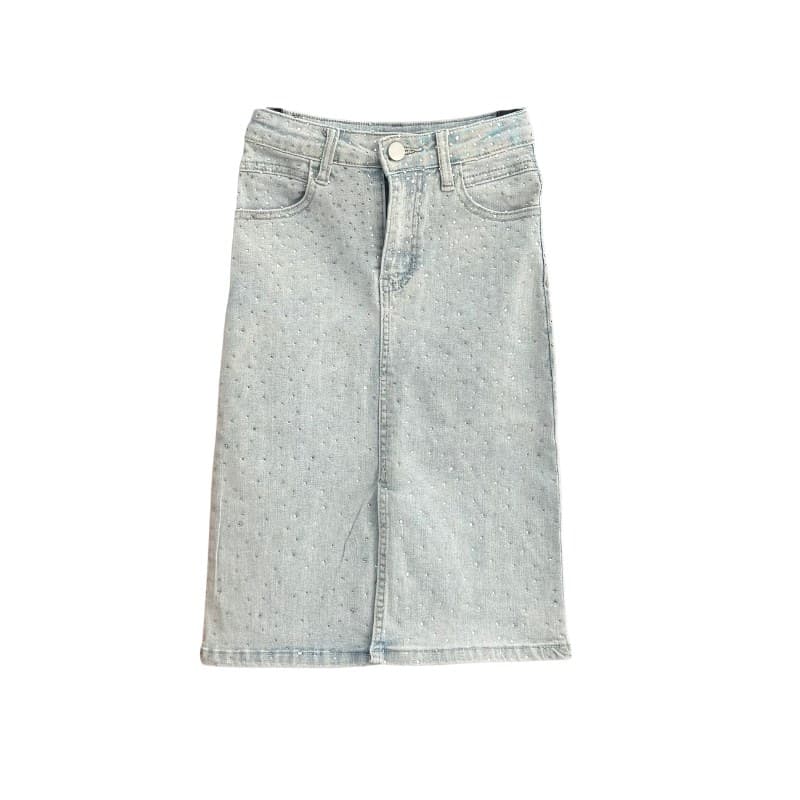 Jupe en jean fille à strass