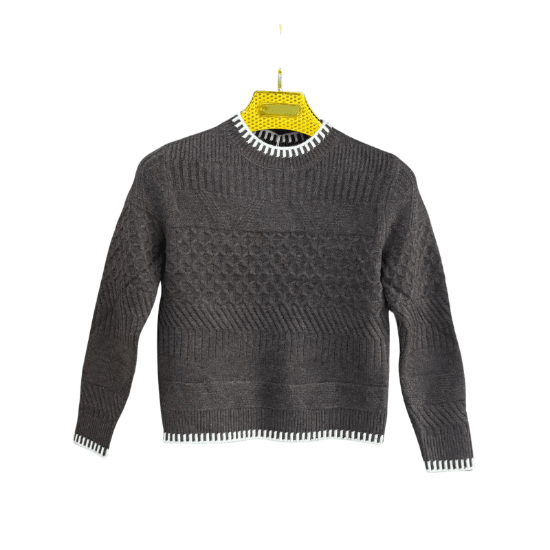 Pull garçon maille torsadée Christian Lacroix – Gris anthracite