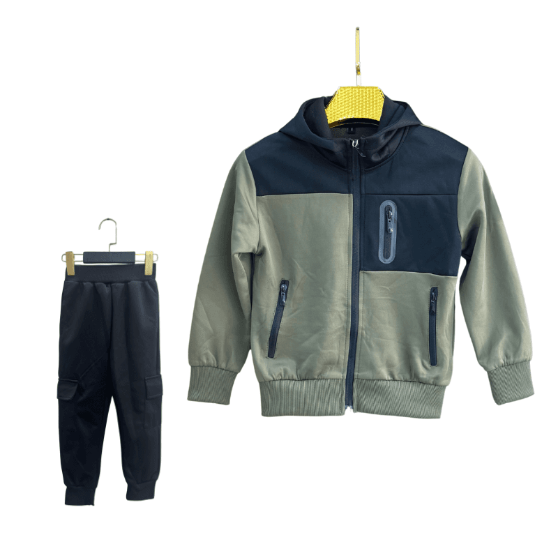 Jogging garçon – Kaki / Noir