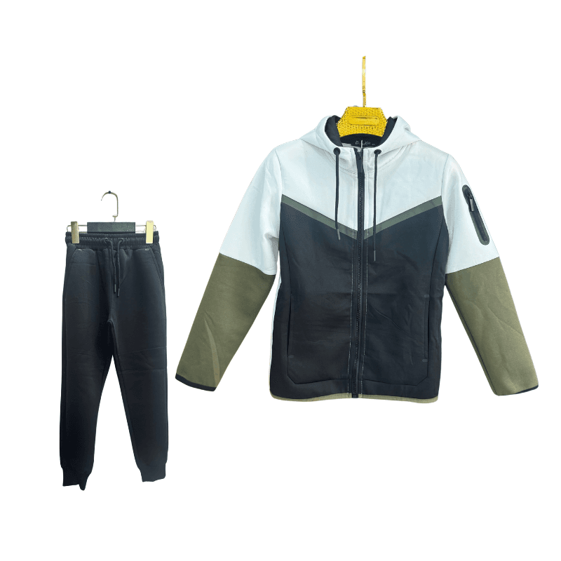 Jogging garçon – Blanc / Noir / Kaki