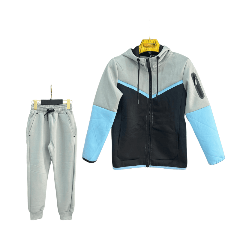 Jogging garçon – Gris / Noir / Bleu ciel
