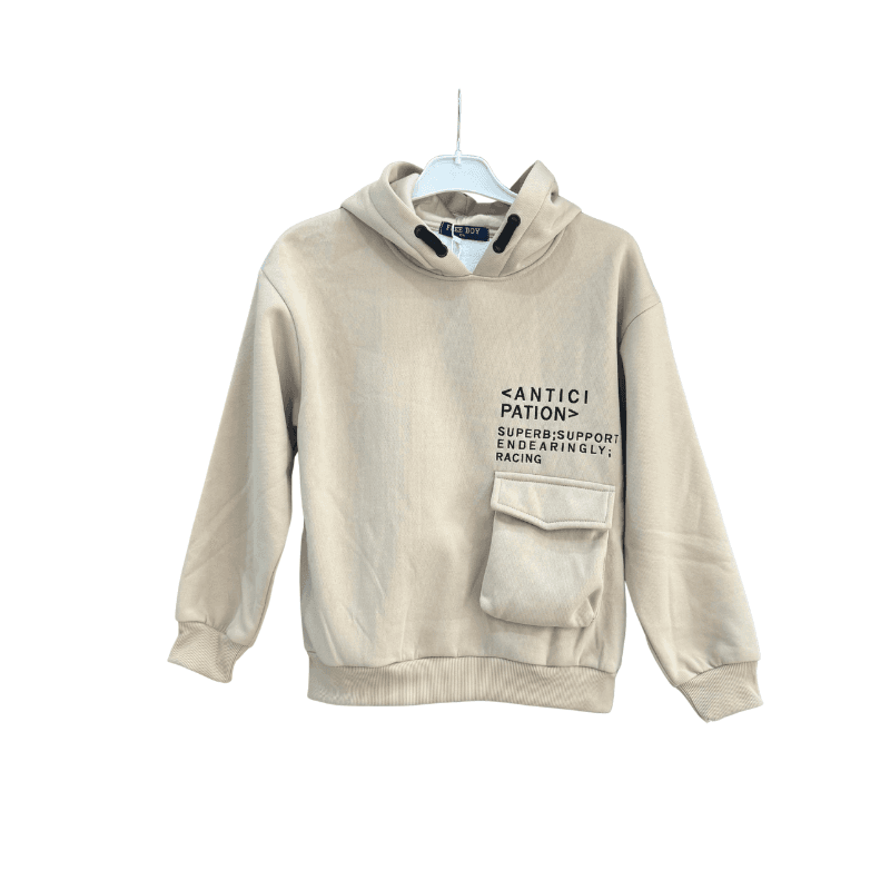 Sweat à capuche garçon Anticipation – Beige