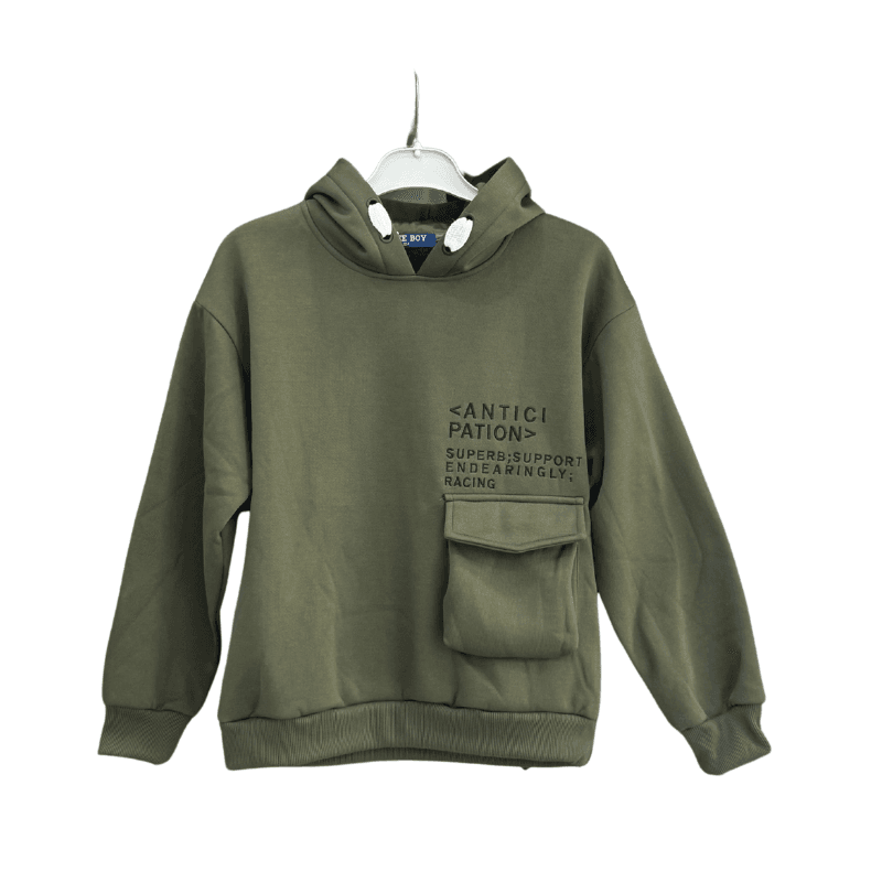 Sweat à capuche garçon Anticipation – Kaki