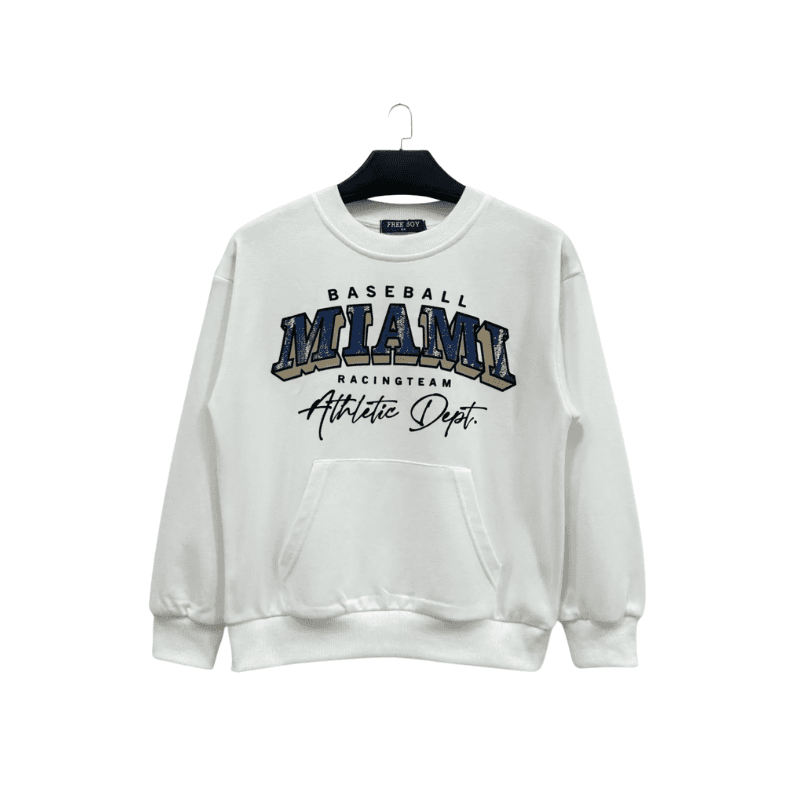 Sweat garçon Miami Baseball – Blanc