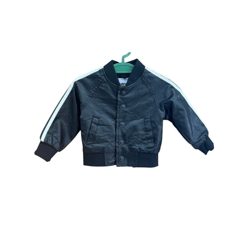 Veste bébé teddy aspect cuir à bandes