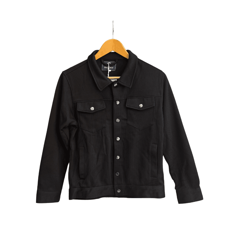 Veste garçon côtelée – Noir
