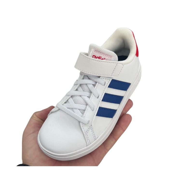 Baskets enfant Adidas Grand Court blanc, bleu et rouge