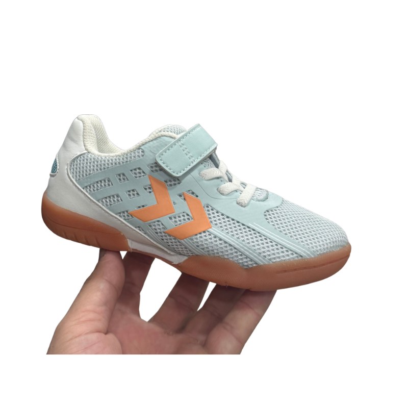 Baskets enfant Hummel indoor vert menthe et pêche