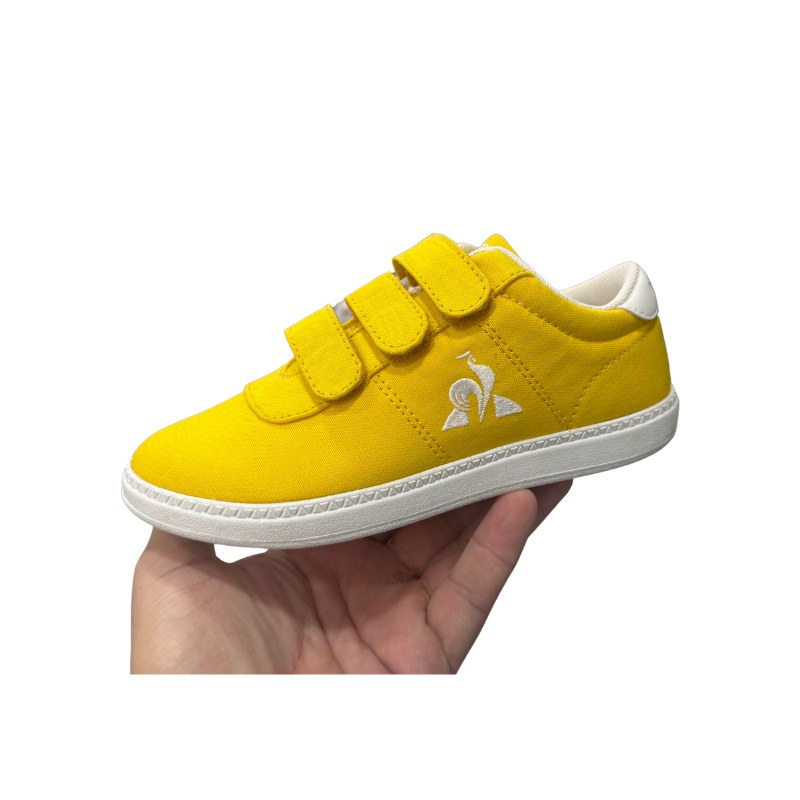Baskets enfant Le Coq Sportif jaune triple scratch