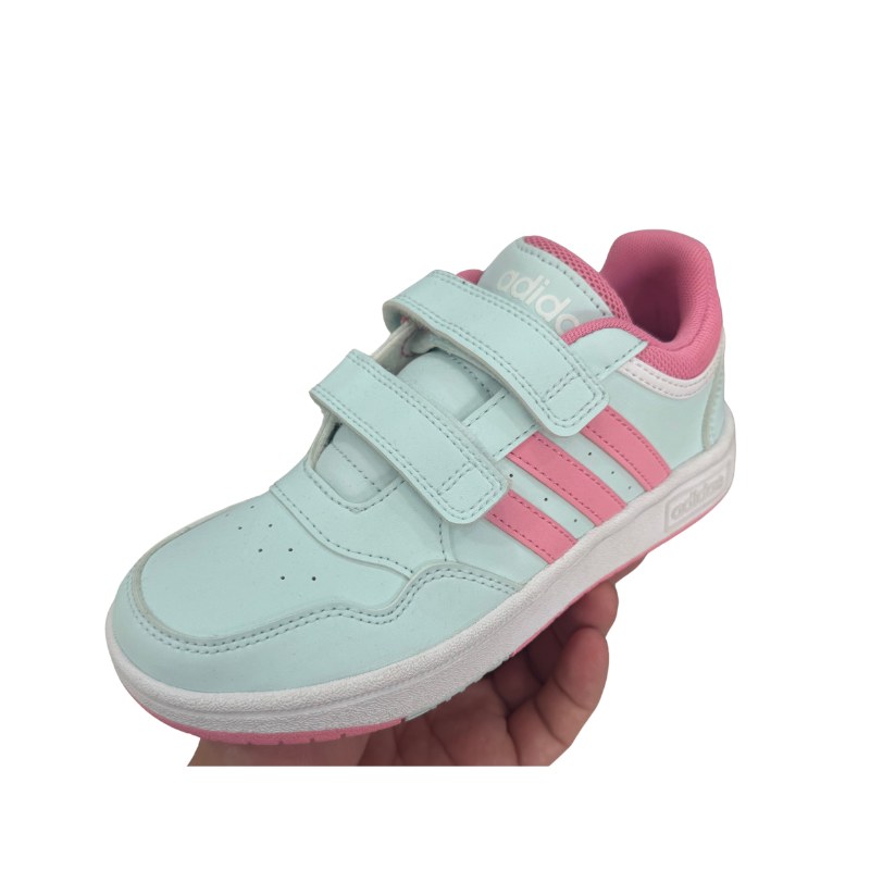 حذاء رياضي بنات Adidas Hoops أخضر نعناعي ووردي
