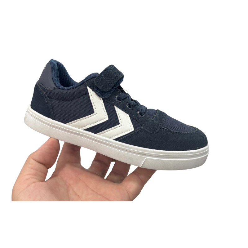 حذاء رياضي أولاد Hummel قماش أزرق كحلي وأبيض