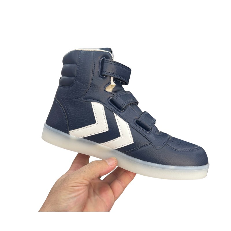 حذاء رياضي مرتفع Hummel أزرق كحلي بنعل شفاف