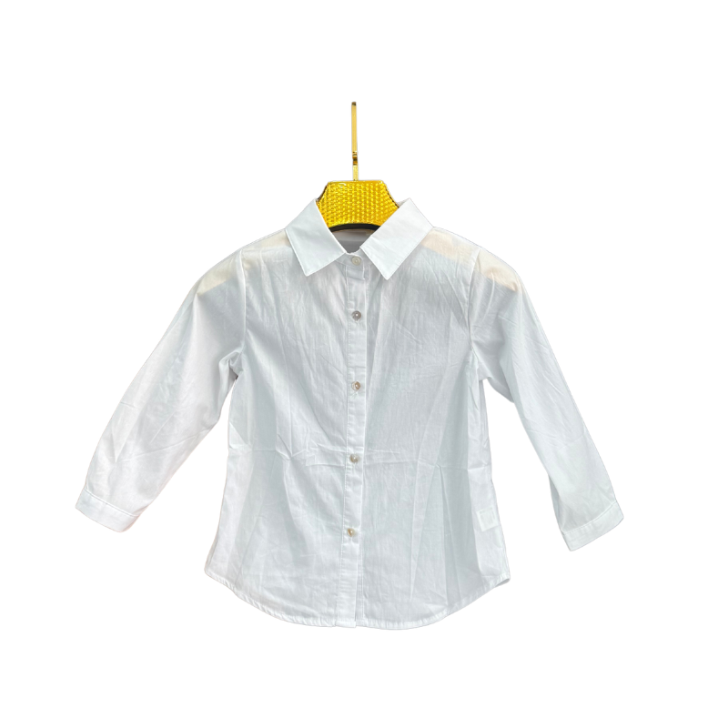 Chemise fille classique – Blanc