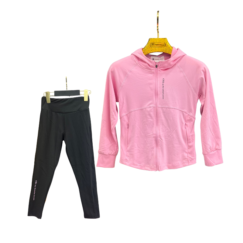 Ensemble sport fille Christian Lacroix veste + legging – Rose / Noir