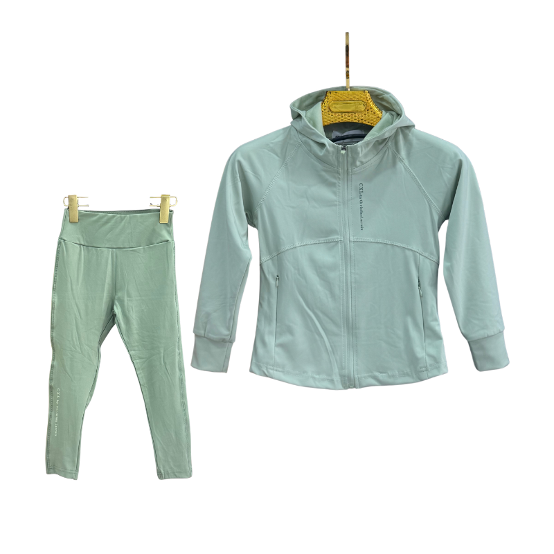 Ensemble sport fille Christian Lacroix veste + legging – Vert sauge