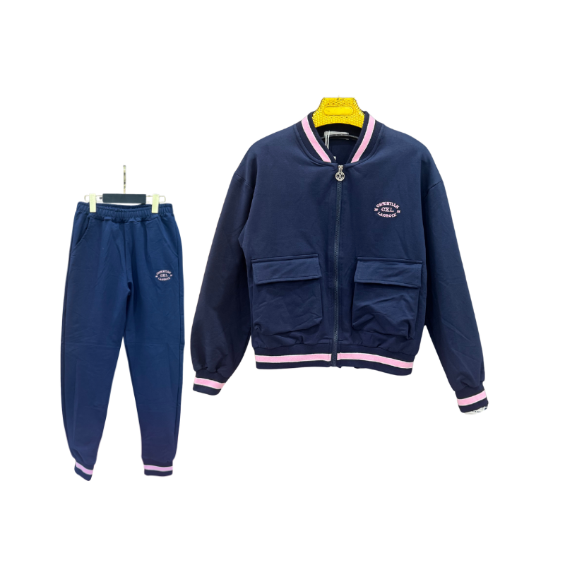 Jogging fille Christian Lacroix teddy – Bleu marine / Rose