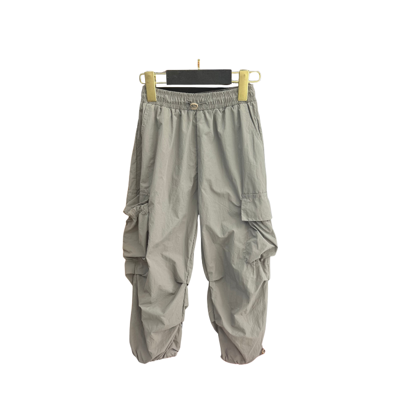 Pantalon fille parachute – Gris