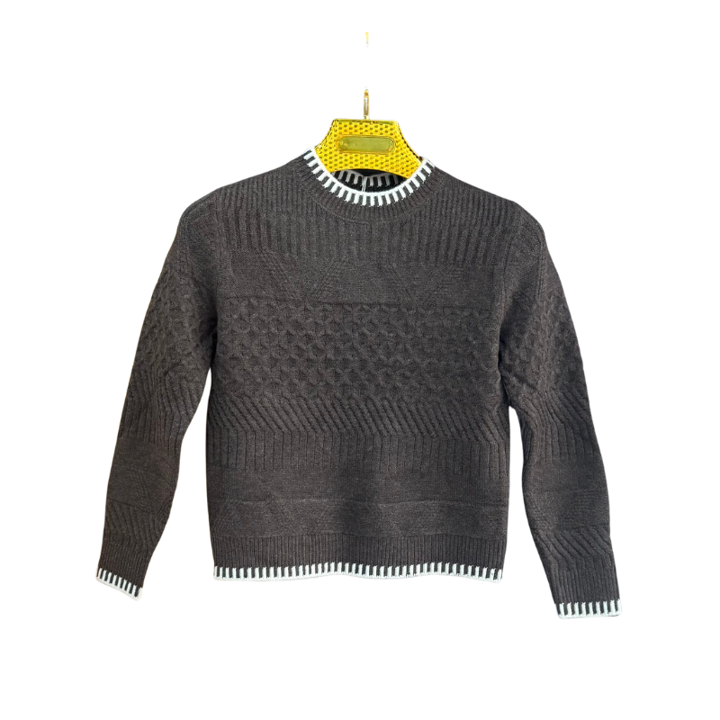 Pull garçon maille torsadée Christian Lacroix – Gris anthracite