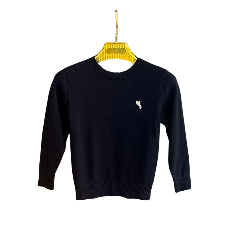 Pull garçon col rond uni – Bleu marine
