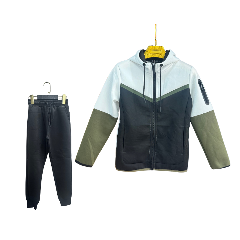 Jogging garçon – Blanc / Noir / Kaki