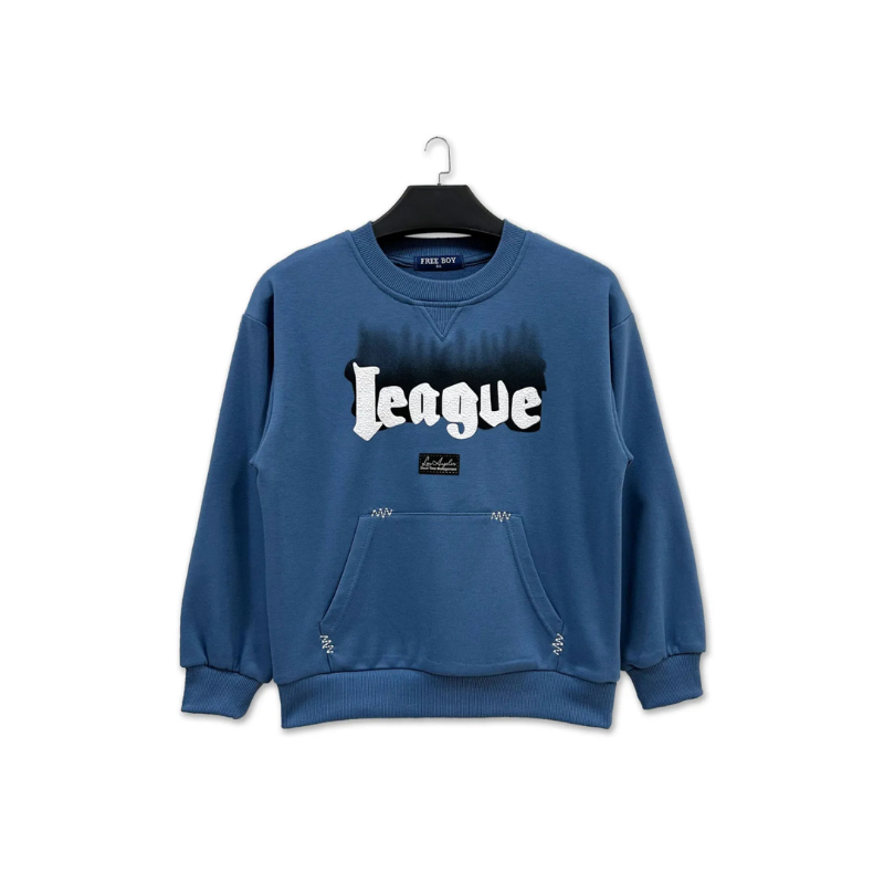 Sweat garçon League – Bleu