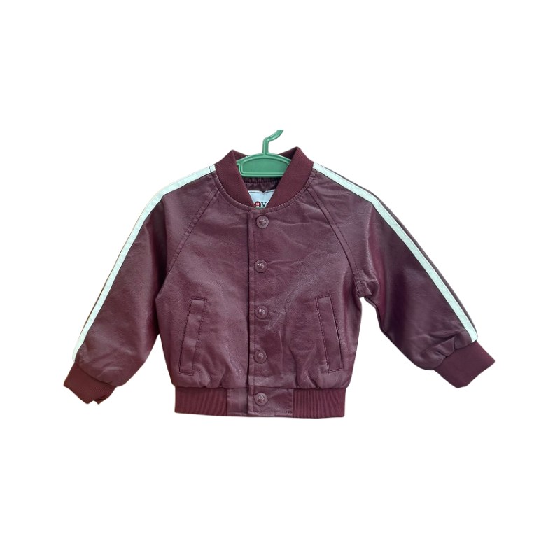 Veste bébé teddy aspect cuir à bandes