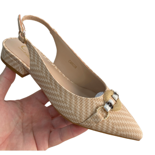 escarpin petit talon carré original